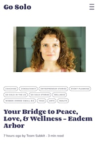 go solo your bridge to peace, wellness & eden